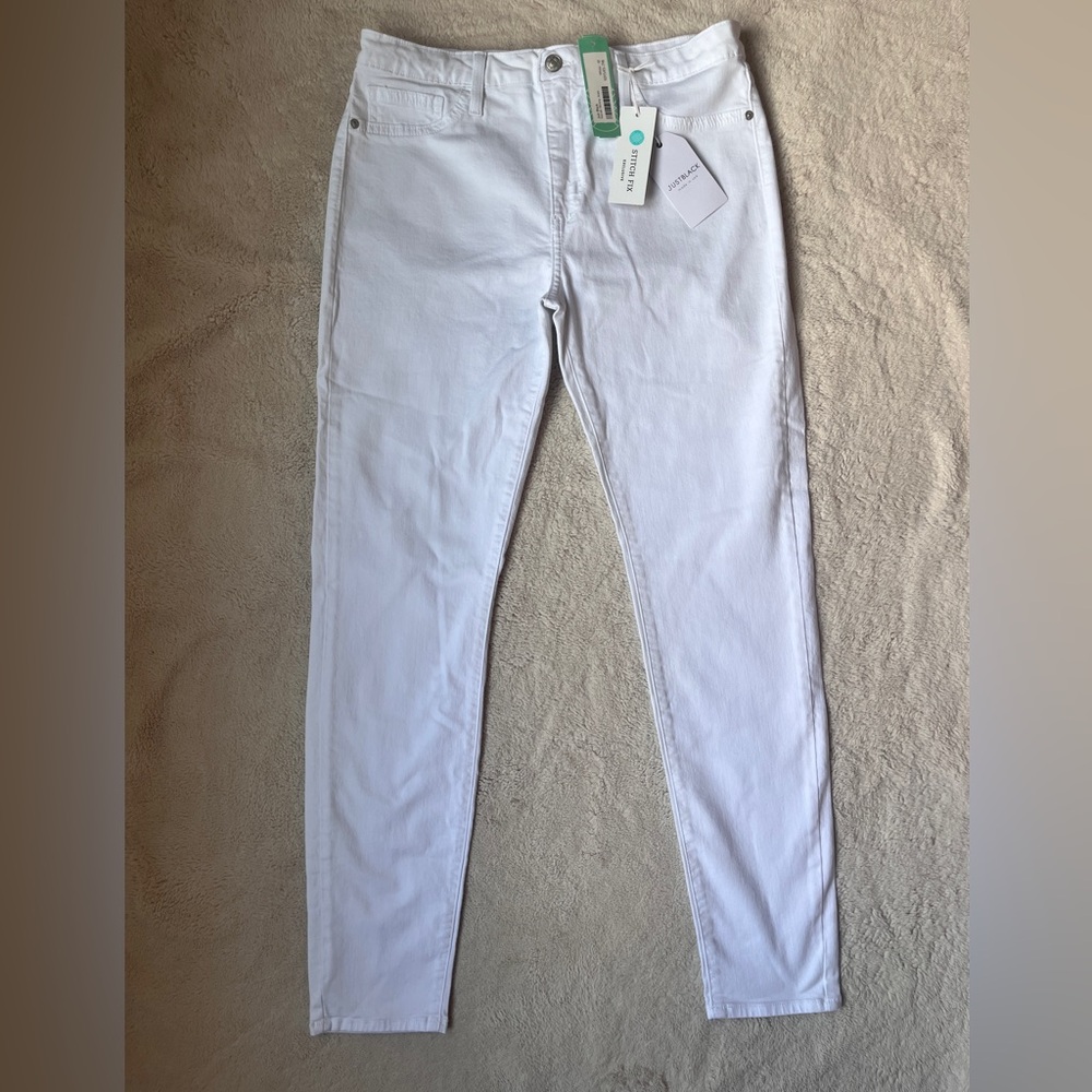 NWT Just Black White Skinny Jeans Women Size 31/12